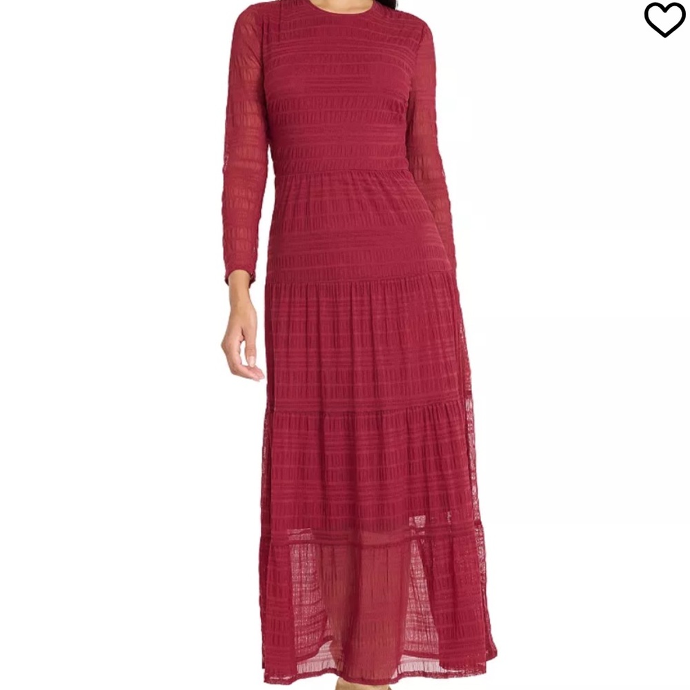 The Good Journey Midi Keyhole and Tiered Dress NWT